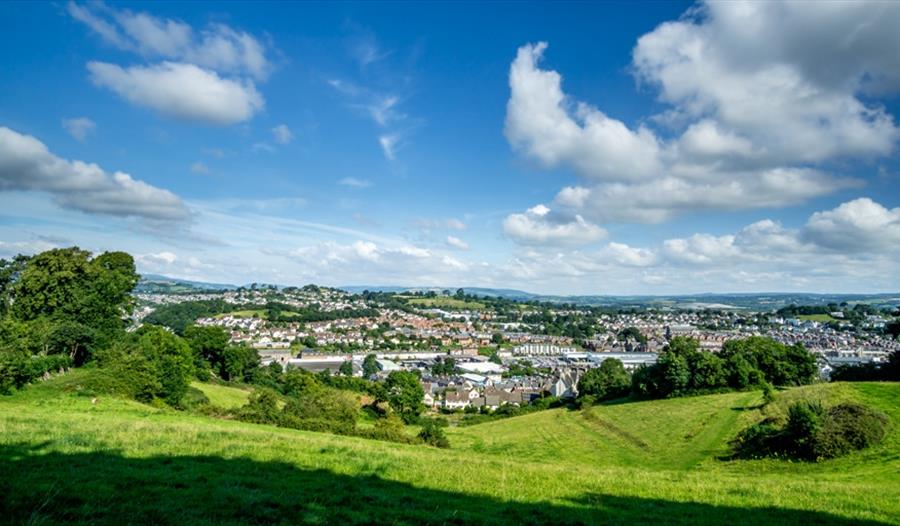 View of Newton Abbot from a hillside. Our hometown for IT support